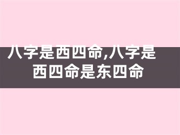 八字是西四命,八字是西四命是东四命