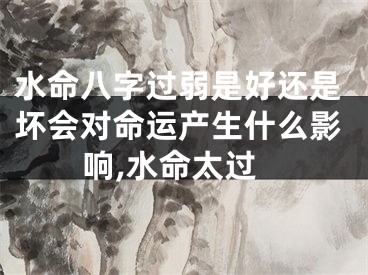 水命八字过弱是好还是坏会对命运产生什么影响,水命太过