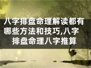 八字排盘命理解读都有哪些方法和技巧,八字排盘命理八字推算