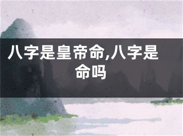 八字是皇帝命,八字是命吗