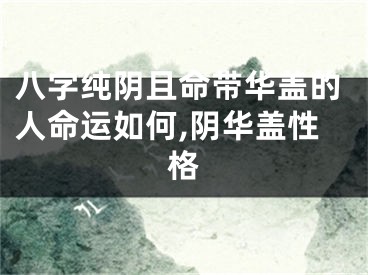 八字纯阴且命带华盖的人命运如何,阴华盖性格
