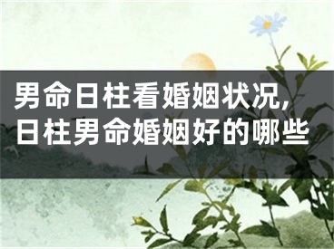 男命日柱看婚姻状况,日柱男命婚姻好的哪些