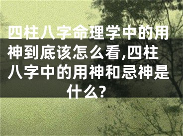 四柱八字命理学中的用神到底该怎么看,四柱八字中的用神和忌神是什么?