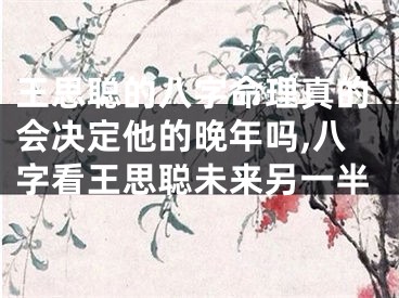 王思聪的八字命理真的会决定他的晚年吗,八字看王思聪未来另一半