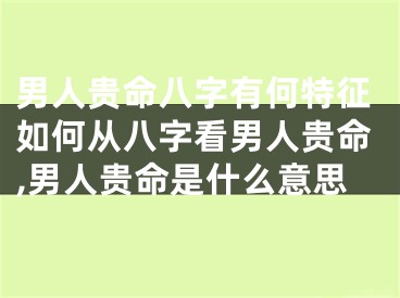 男人贵命八字有何特征如何从八字看男人贵命,男人贵命是什么意思