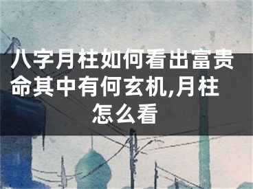 八字月柱如何看出富贵命其中有何玄机,月柱怎么看