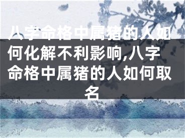 八字命格中属猪的人如何化解不利影响,八字命格中属猪的人如何取名