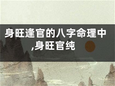身旺逢官的八字命理中,身旺官纯