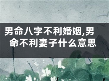 男命八字不利婚姻,男命不利妻子什么意思
