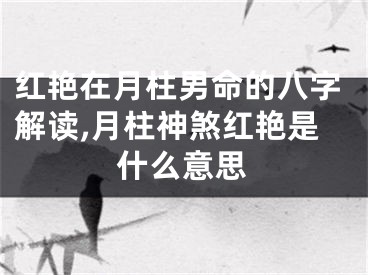 红艳在月柱男命的八字解读,月柱神煞红艳是什么意思