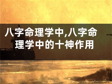 八字命理学中,八字命理学中的十神作用