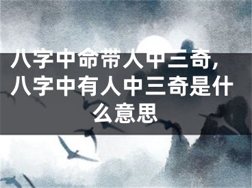 八字中命带人中三奇,八字中有人中三奇是什么意思