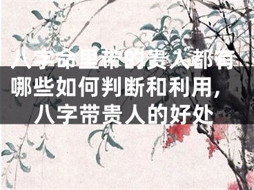 八字命里带的贵人都有哪些如何判断和利用,八字带贵人的好处