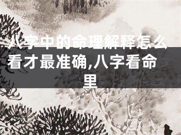 八字中的命理解释怎么看才最准确,八字看命里