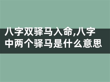 八字双驿马入命,八字中两个驿马是什么意思