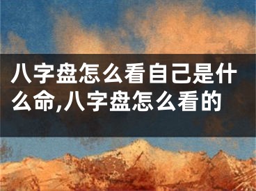 八字盘怎么看自己是什么命,八字盘怎么看的