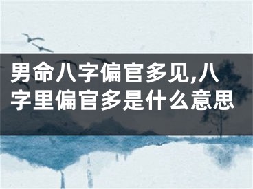 男命八字偏官多见,八字里偏官多是什么意思