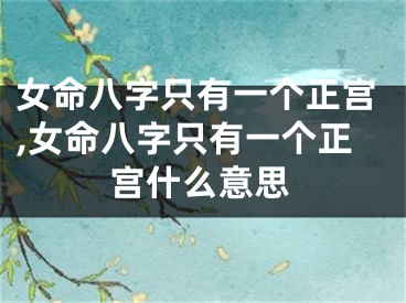 女命八字只有一个正宫,女命八字只有一个正宫什么意思