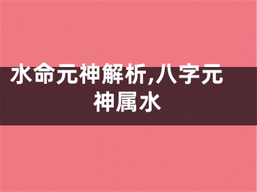 水命元神解析,八字元神属水