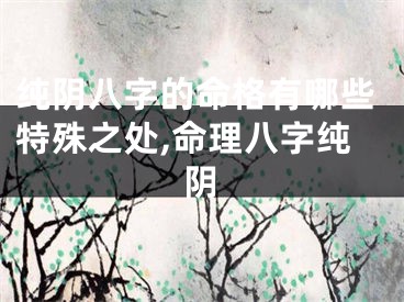 纯阴八字的命格有哪些特殊之处,命理八字纯阴