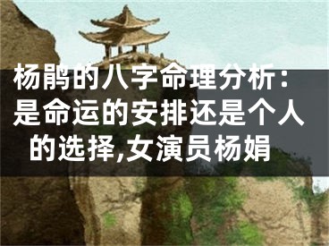 杨鹃的八字命理分析：是命运的安排还是个人的选择,女演员杨娟