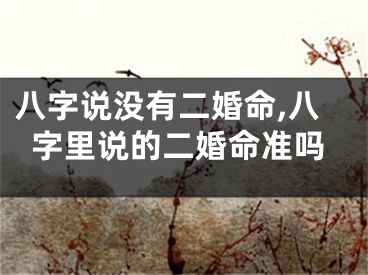八字说没有二婚命,八字里说的二婚命准吗
