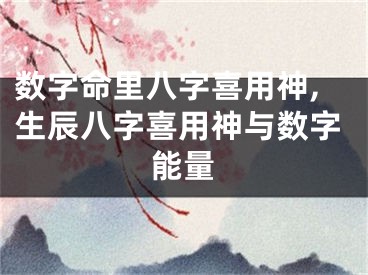 数字命里八字喜用神,生辰八字喜用神与数字能量