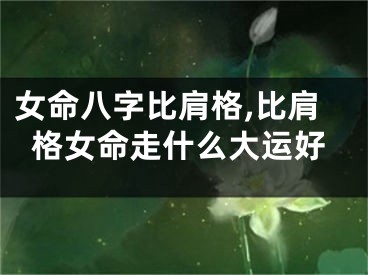 女命八字比肩格,比肩格女命走什么大运好