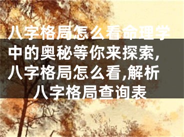 八字格局怎么看命理学中的奥秘等你来探索,八字格局怎么看,解析八字格局查询表