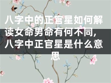 八字中的正官星如何解读女命男命有何不同,八字中正官星是什么意思