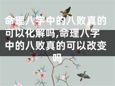 命理八字中的八败真的可以化解吗,命理八字中的八败真的可以改变吗