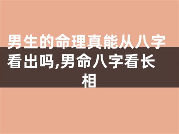 男生的命理真能从八字看出吗,男命八字看长相