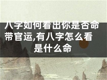 八字如何看出你是否命带官运,有八字怎么看是什么命