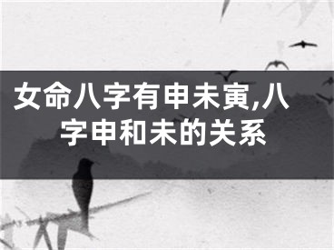 女命八字有申未寅,八字申和未的关系