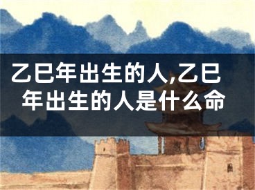 乙巳年出生的人,乙巳年出生的人是什么命