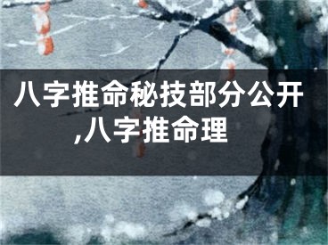 八字推命秘技部分公开,八字推命理
