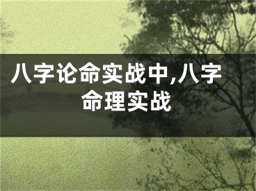 八字论命实战中,八字命理实战