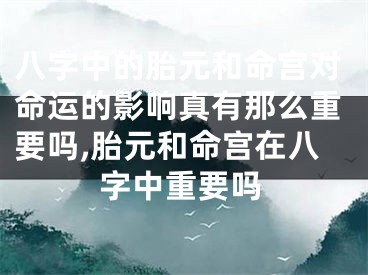 八字中的胎元和命宫对命运的影响真有那么重要吗,胎元和命宫在八字中重要吗