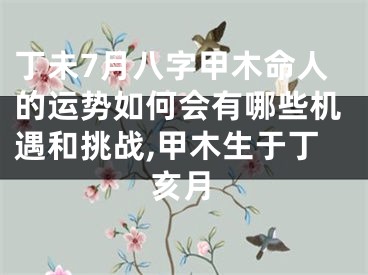 丁未7月八字甲木命人的运势如何会有哪些机遇和挑战,甲木生于丁亥月