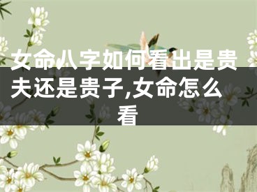 女命八字如何看出是贵夫还是贵子,女命怎么看