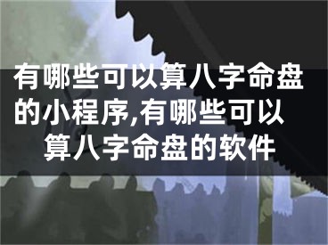 有哪些可以算八字命盘的小程序,有哪些可以算八字命盘的软件