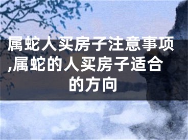 属蛇人买房子注意事项,属蛇的人买房子适合的方向