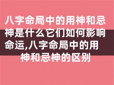八字命局中的用神和忌神是什么它们如何影响命运,八字命局中的用神和忌神的区别
