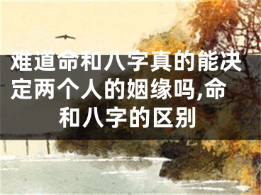 难道命和八字真的能决定两个人的姻缘吗,命和八字的区别