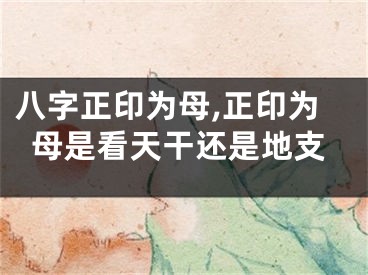 八字正印为母,正印为母是看天干还是地支