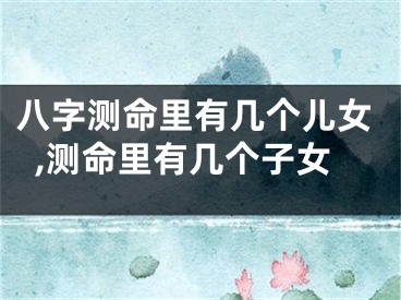 八字测命里有几个儿女,测命里有几个子女