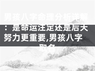 男孩八字命理分析详解：是命运注定还是后天努力更重要,男孩八字取名