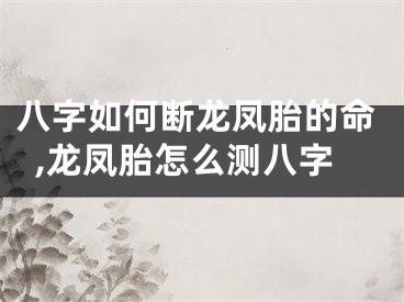 八字如何断龙凤胎的命,龙凤胎怎么测八字