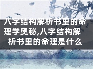 八字结构解析书里的命理学奥秘,八字结构解析书里的命理是什么