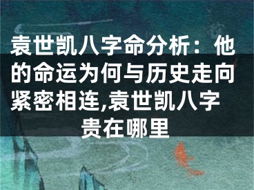 袁世凯八字命分析：他的命运为何与历史走向紧密相连,袁世凯八字贵在哪里